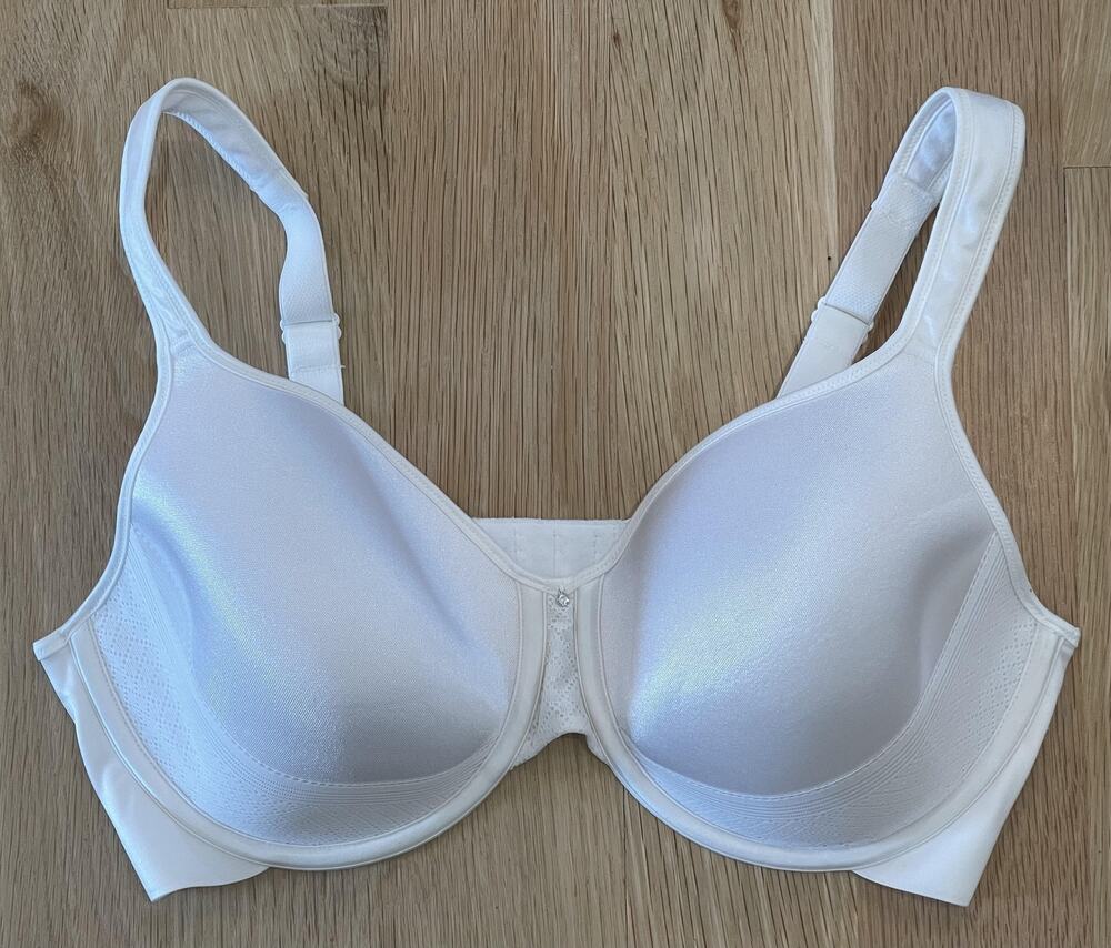 Playtex T-Shirt Bra Womens White Satin Molded Underwire Padded Full Coverage 38D